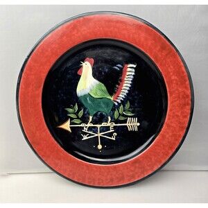 JCPenney Home Collection Serving Plate 13" Susan Winget Rooster Weather Vane